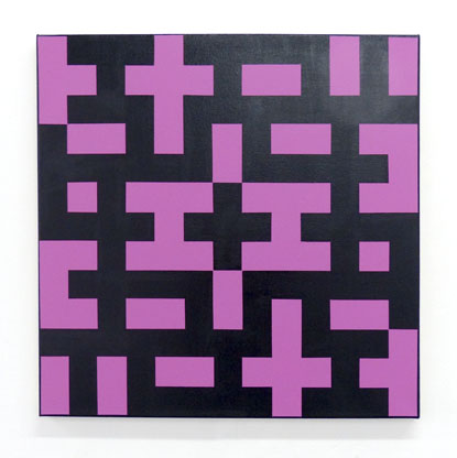 Philip Bradshaw, Crossword paintings, ACW001 (PINK, BLACK), 2013